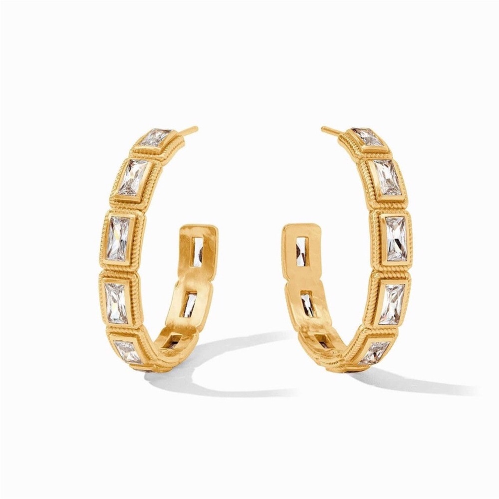 NWOT Julie Vos Baguette Hoop Earrings